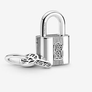 Pandora Padlock and Key Dangle Charm sterling silver & cubic zirconia accents